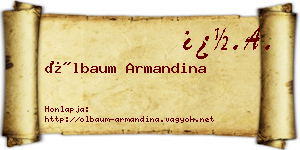 Ölbaum Armandina névjegykártya